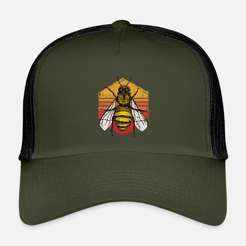 Sunset Bee Retro Illustration Kids’ Trucker Cap