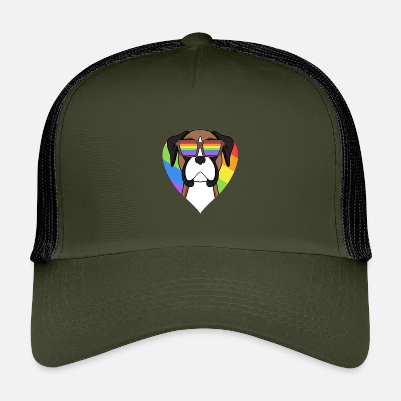 Regenbogen - Hund Deutscher Boxer mit Brille Kinder Trucker-Cap