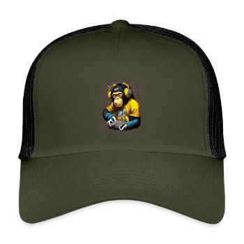 Scimmia DJ - Cappellino trucker bambino - oliva/nero - Fronte