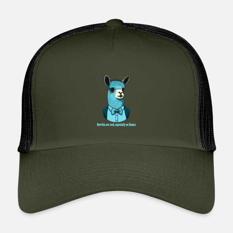 Blue llama with cool bow tie and suit Kids’ Trucker Cap