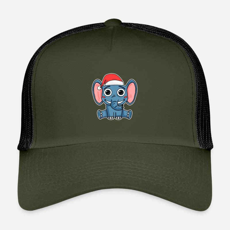 Elefant Weihnachten - Kinder Trucker-Cap - Olive/Schwarz