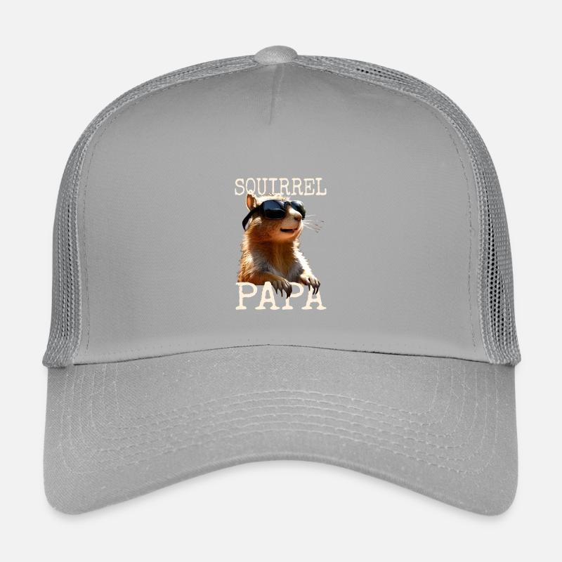 Squirrel Dad Squirrel Daddy Father's Day Dad Paps Kids’ Trucker Cap