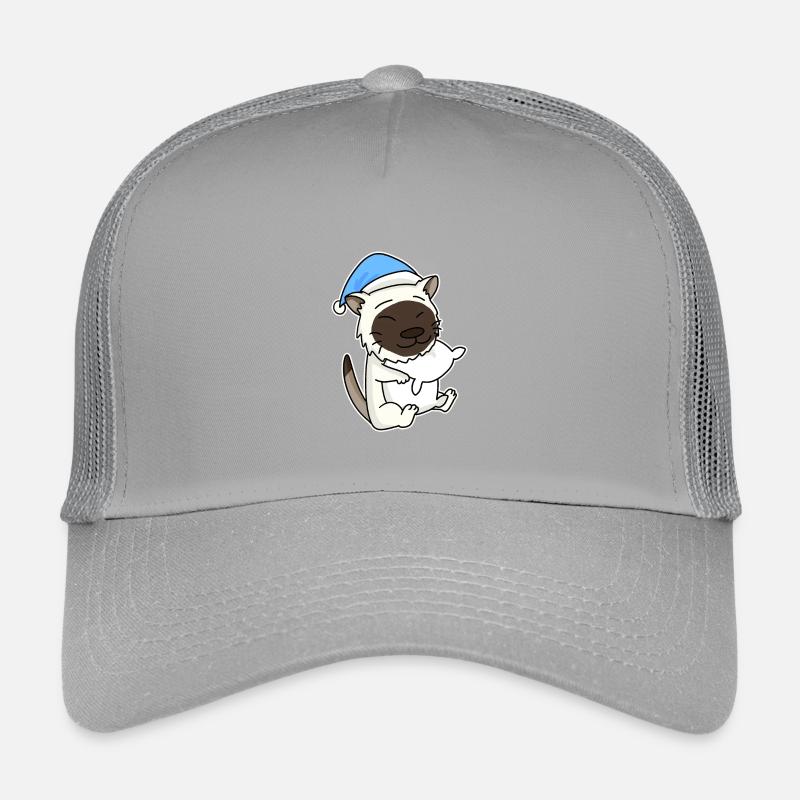 Dormir fatigué - Chat avec oreiller et bonnet somnolent Casquette trucker enfant