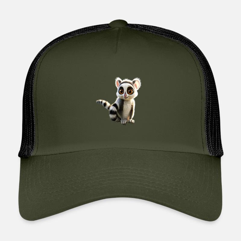Ring-tailed lemurs lover Lemur ring-tailed lemurs Maki ring-tailed lemur - Kids’ Trucker Cap - olive/black