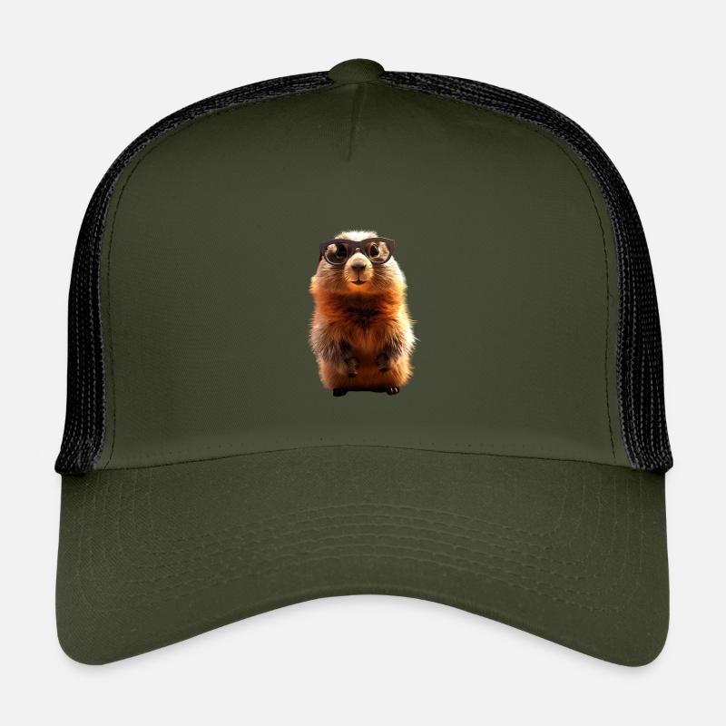 Marmot with sunglasses Rodent Ground Squirrel Kids’ Trucker Cap