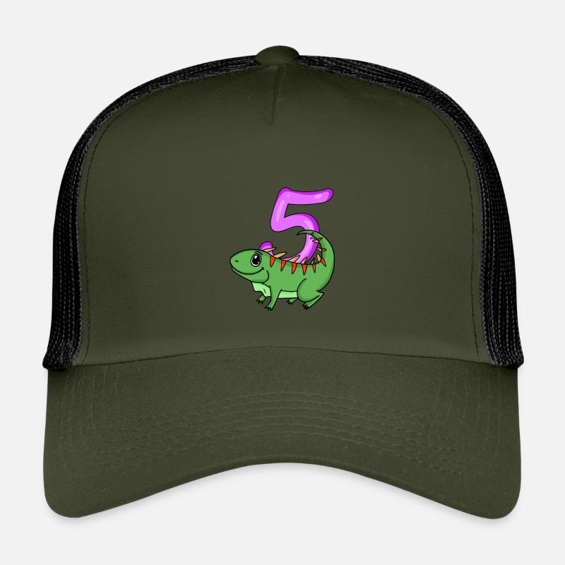 5th Birthday Motif Iguana - Five Years Old Kids’ Trucker Cap