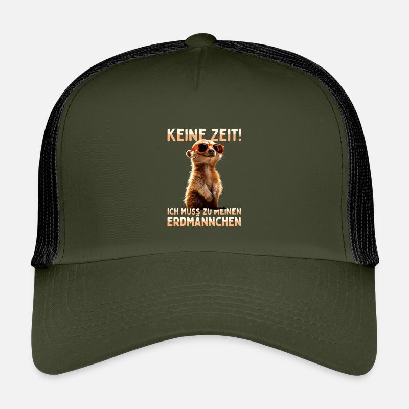 Erdmännchen Meerkat Ich Muss Zu Meinen Erdmännchen - Kinder Trucker-Cap - Olive/Schwarz