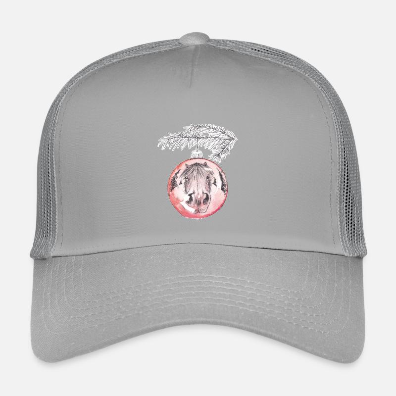 Boule de Noël Joyeux Noël Cheval Rouge Casquette trucker enfant