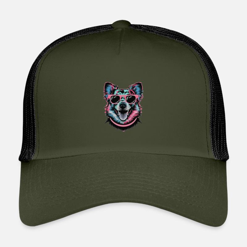 Cooler Retro Hund mit Sonnenbrille Bunte Kunst Kinder Trucker-Cap