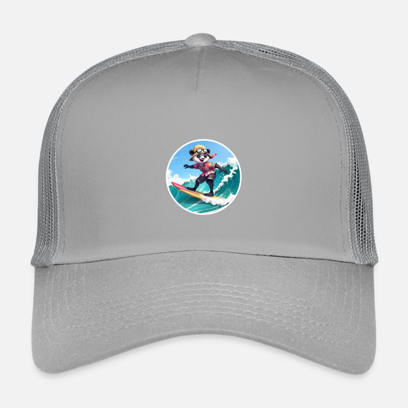 Panda Surfer im Hawaiihemd Kinder Trucker-Cap