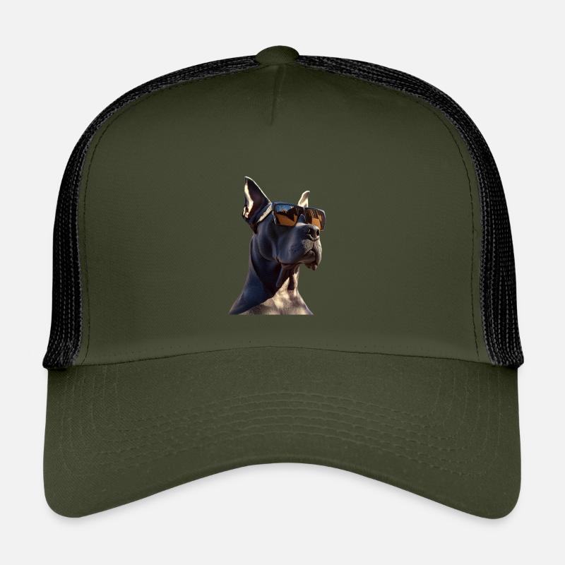 Deutsche Dogge Hatzrüde Saupacker Große Doggen - Kinder Trucker-Cap - Olive/Schwarz