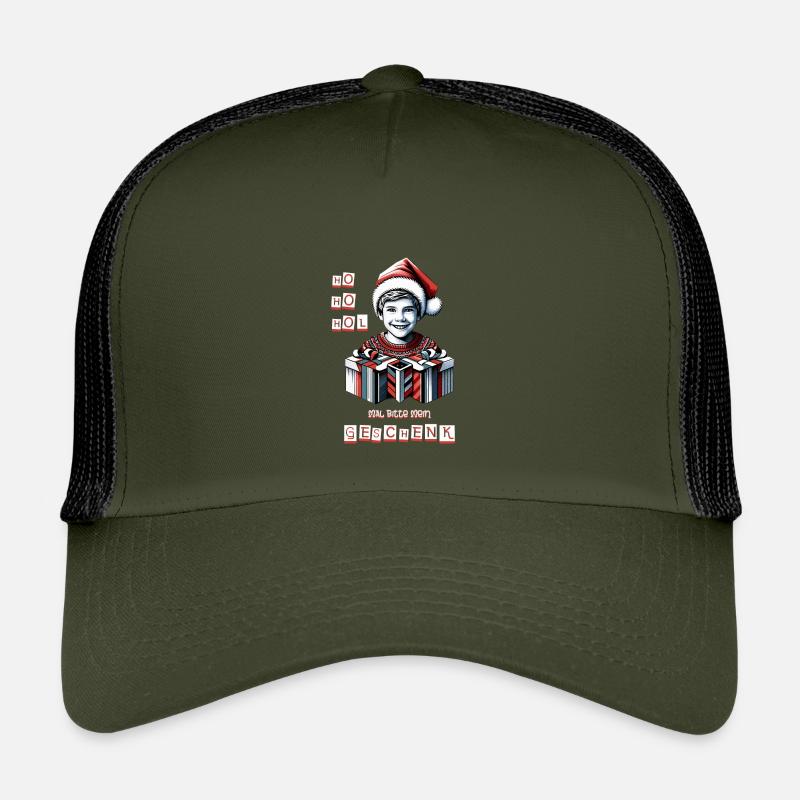 Kinder Beschenken - Kinder Trucker-Cap - Olive/Schwarz