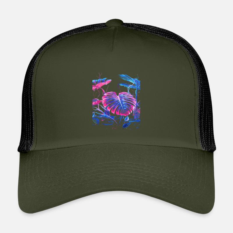 Neon Monstera Plant Kids’ Trucker Cap