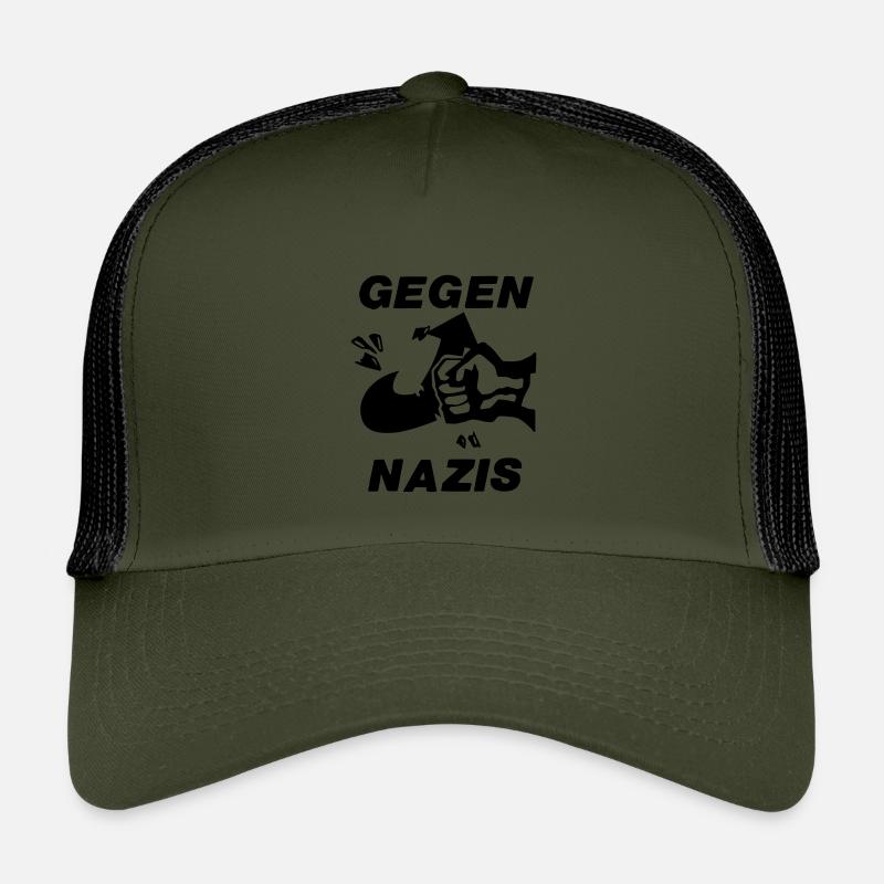 Gegen Nazis - Kinder Trucker-Cap - Olive/Schwarz