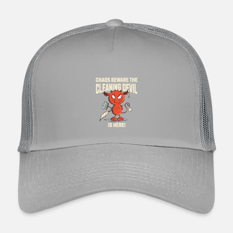 Funny Cleaning Devil Cleaning Cleaner Saying Kids’ Trucker Cap