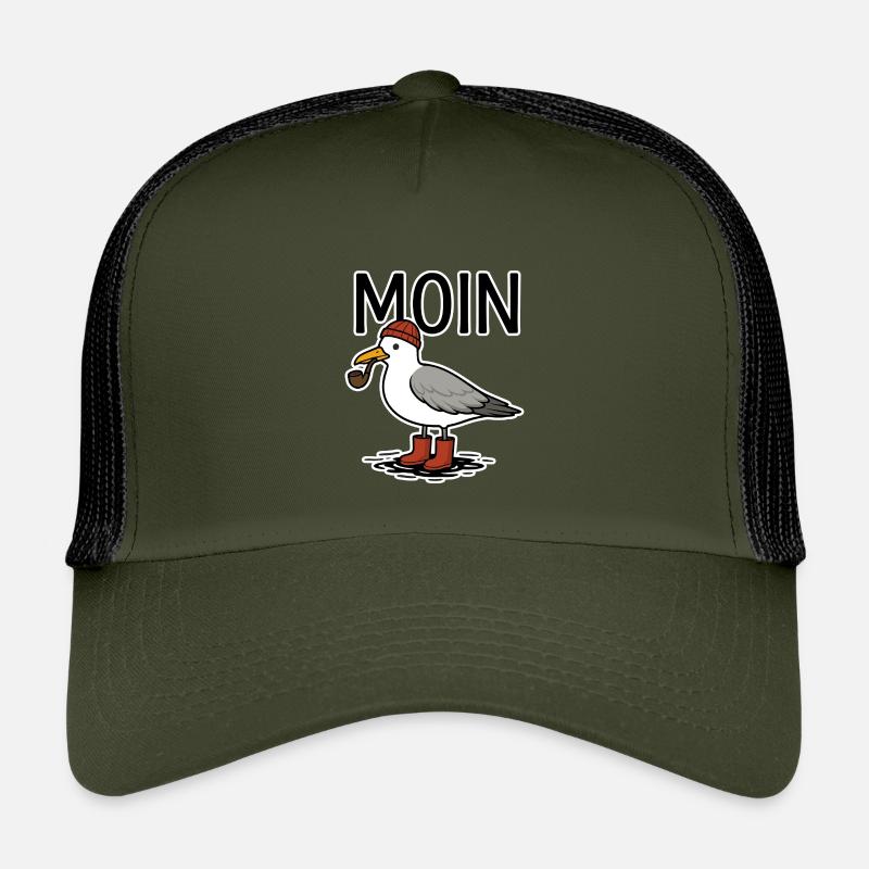 Möwe Moin - Kinder Trucker-Cap - Olive/Schwarz