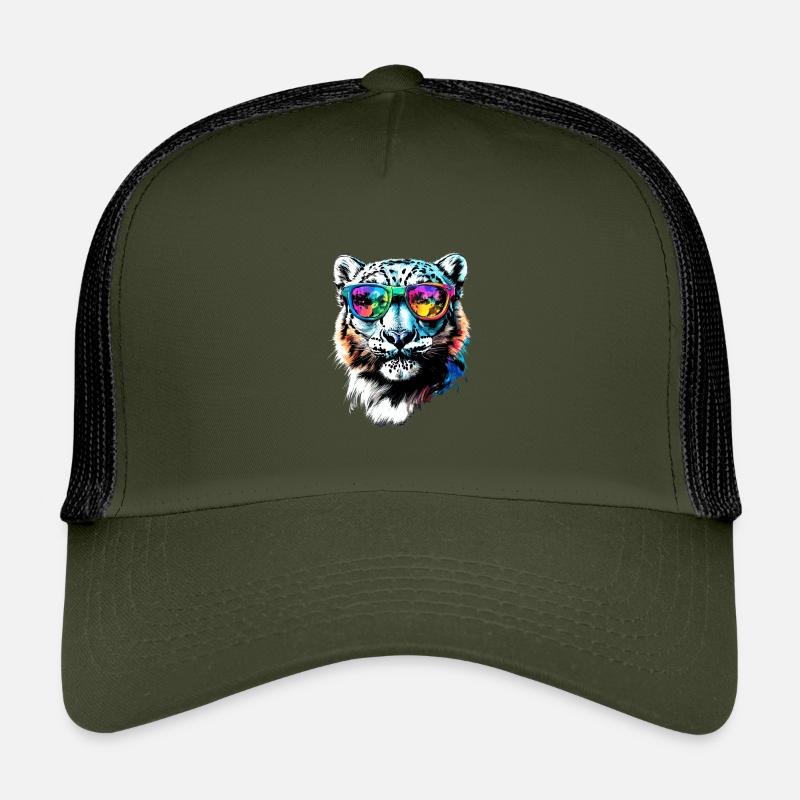 panthère léopard des neiges gros chat gros chat léopard Casquette trucker enfant
