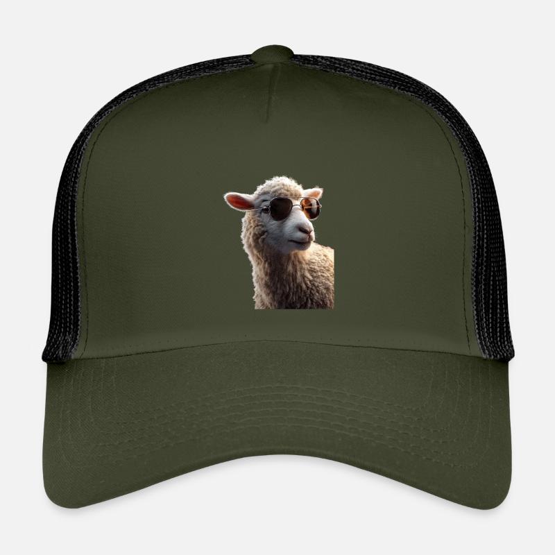 Schaf Lamm Schäfchen Hausschaf Schäfer Süße Schafe - Kinder Trucker-Cap - Olive/Schwarz
