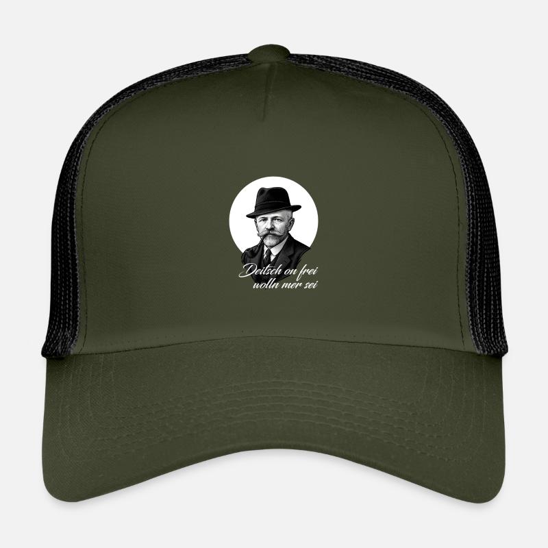 Anton Guenther Deitsch on frei - Kinder Trucker-Cap - Olive/Schwarz