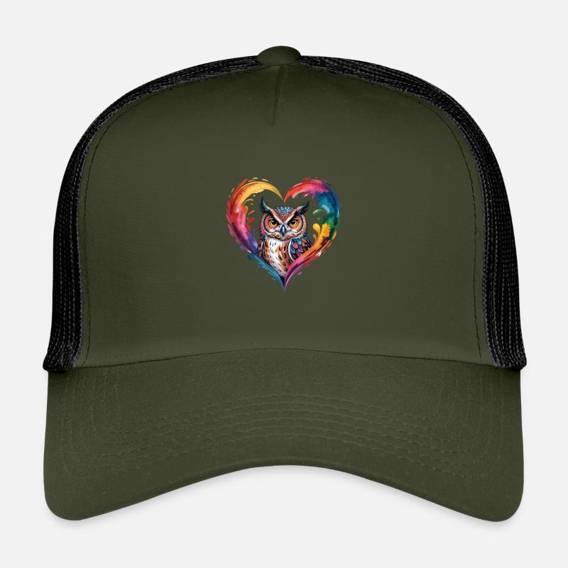 Farbige Eule Herz Design Kinder Trucker-Cap