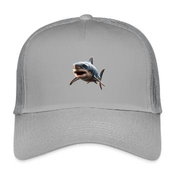 Hai Haifisch Tigerhai Taucher Süße Haie Weißer Hai - Kinder Trucker-Cap - Hellgrau - Vorne