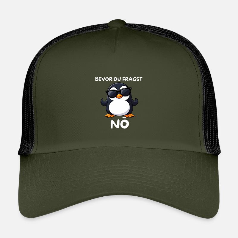 Pinguin mit Sonnenbrille NÖ - Kinder Trucker-Cap - Olive/Schwarz