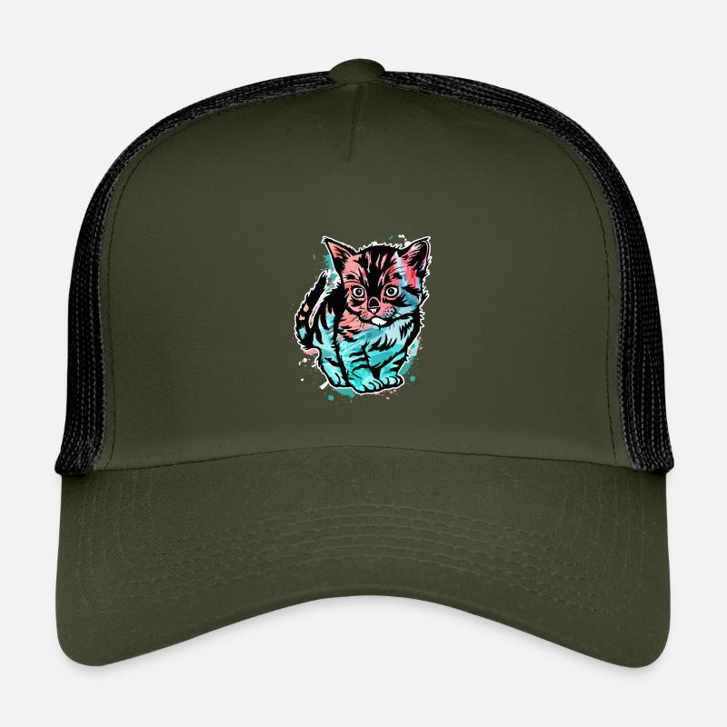 Chat coloré Casquette trucker enfant