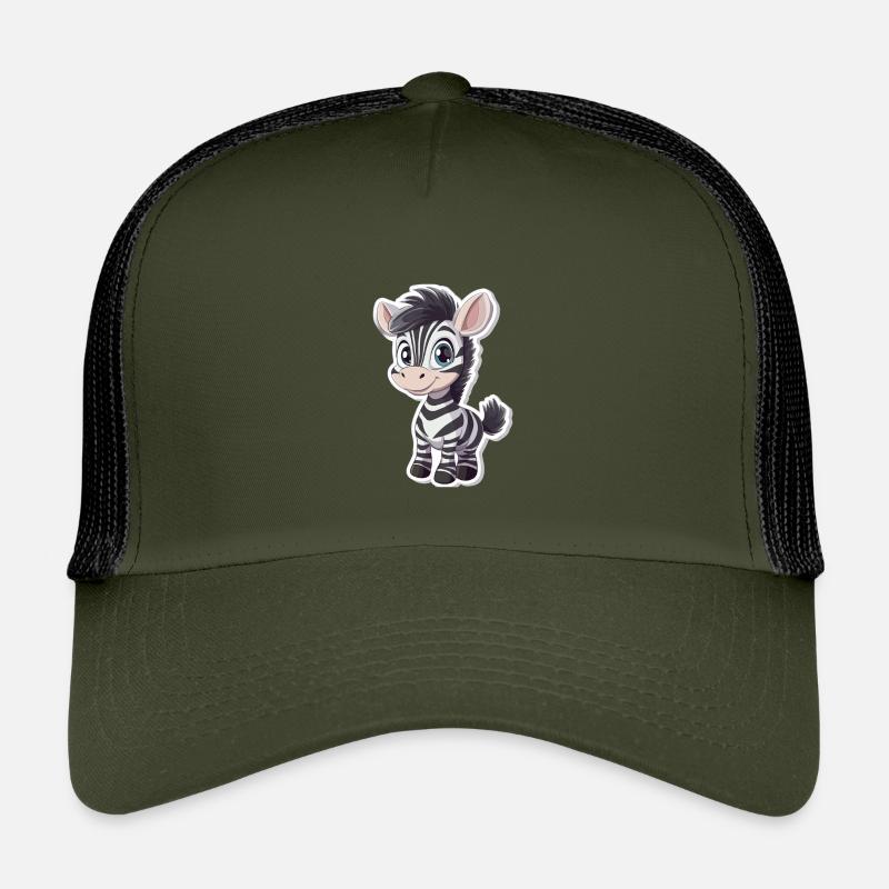 Zebra - Kinder Trucker-Cap - Olive/Schwarz