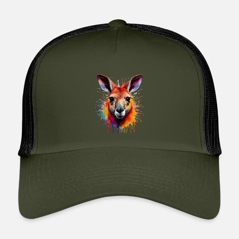 Känguru Farbexplosion Portrait Kinder Trucker-Cap