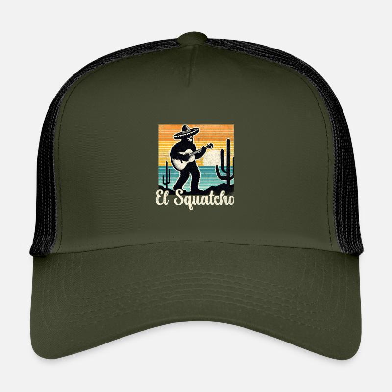 El Squatcho Guitarra Sunset - Kids’ Trucker Cap - olive/black