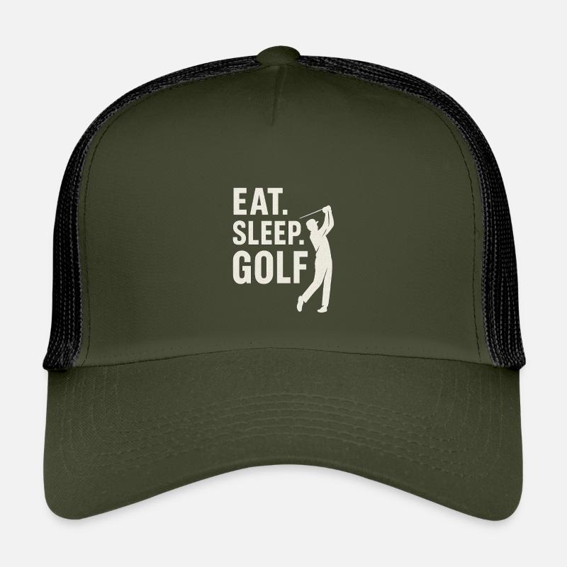 Eat Sleep Golf - Kinder Trucker-Cap - Olive/Schwarz