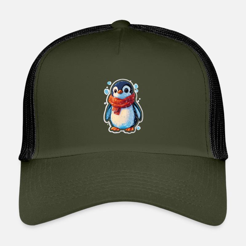 Pinguin - Kinder Trucker-Cap - Olive/Schwarz