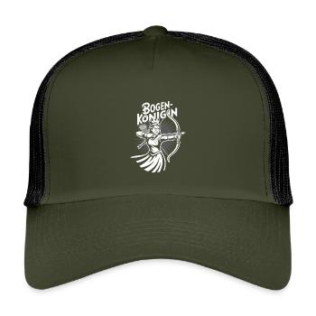 Conception de tir à l’arc pour les archers et les parcours - Casquette trucker enfant - olive/noir - Devant