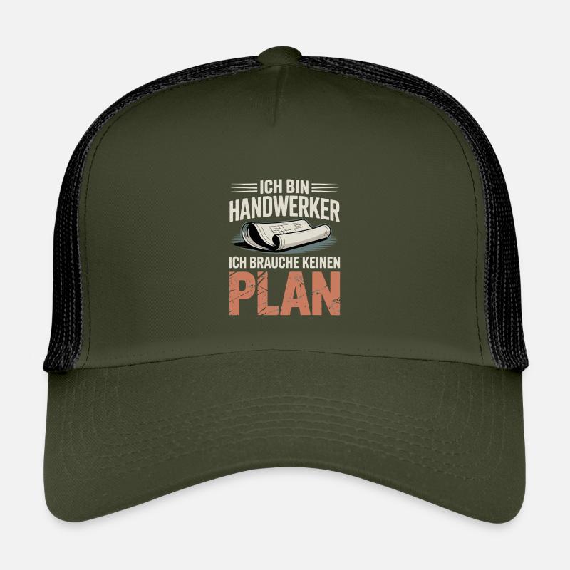 Handwerker Ohne Plan - Kinder Trucker-Cap - Olive/Schwarz