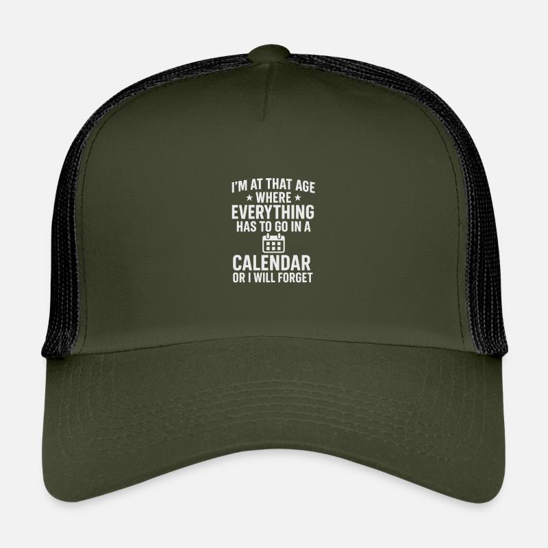 Kalender Dringlichkeit Lustiger Spruch - Kinder Trucker-Cap - Olive/Schwarz