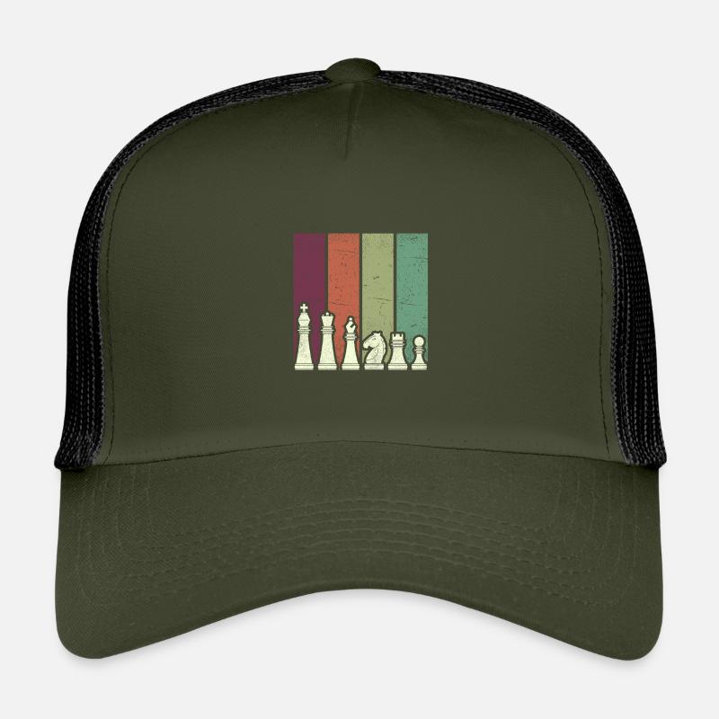 Farbige Schachfiguren Linienbild Kinder Trucker-Cap