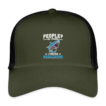  Megalodon Research Team Megalodon Shark Lover - Kids’ Trucker Cap - olive/black - Front