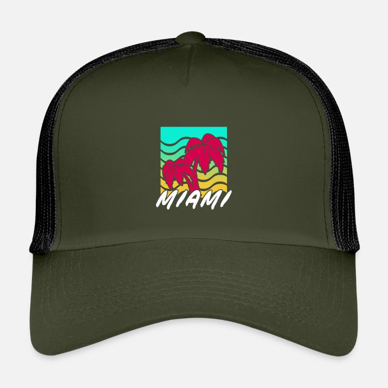 Miami Palm Trees Neon Gradient Kids’ Trucker Cap
