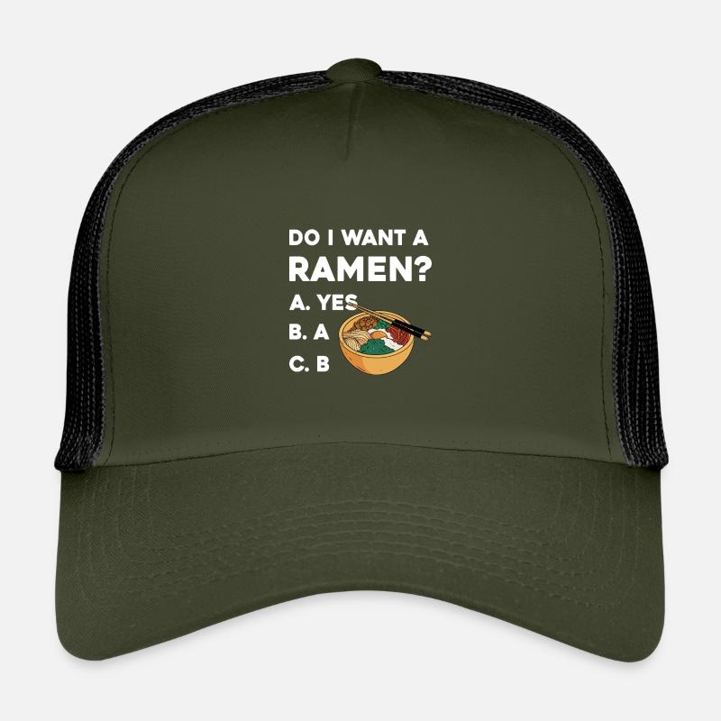Ramen Wahl Shirt: Yes oder B - Kinder Trucker-Cap - Olive/Schwarz