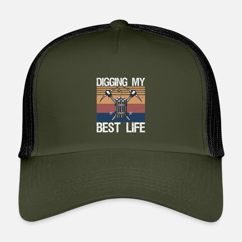 Digging My Best Life Gem Mining Miner - Kids’ Trucker Cap - olive/black