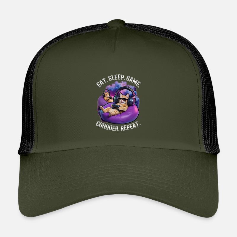 Chat gamer drôle Casquette trucker enfant