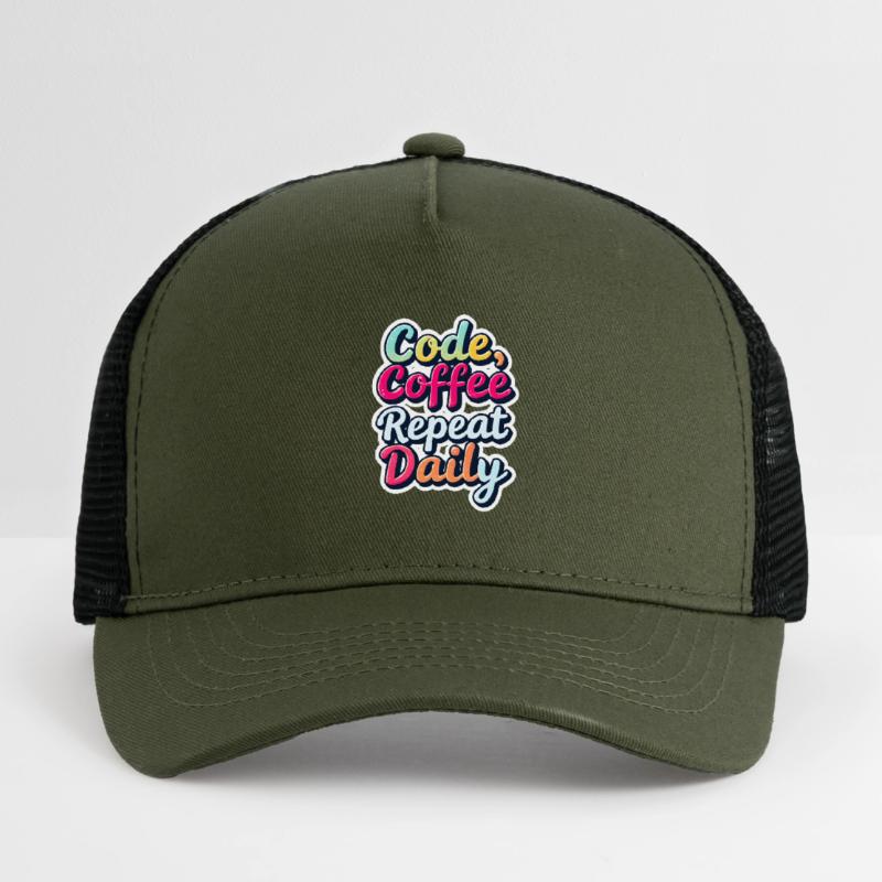 Code Sleep Debug Repeat Programmer Shirt Casquette trucker enfant