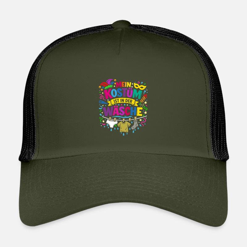 Fastnacht - Karneval - Kostümersatz - Spruch - Kinder Trucker-Cap - Olive/Schwarz