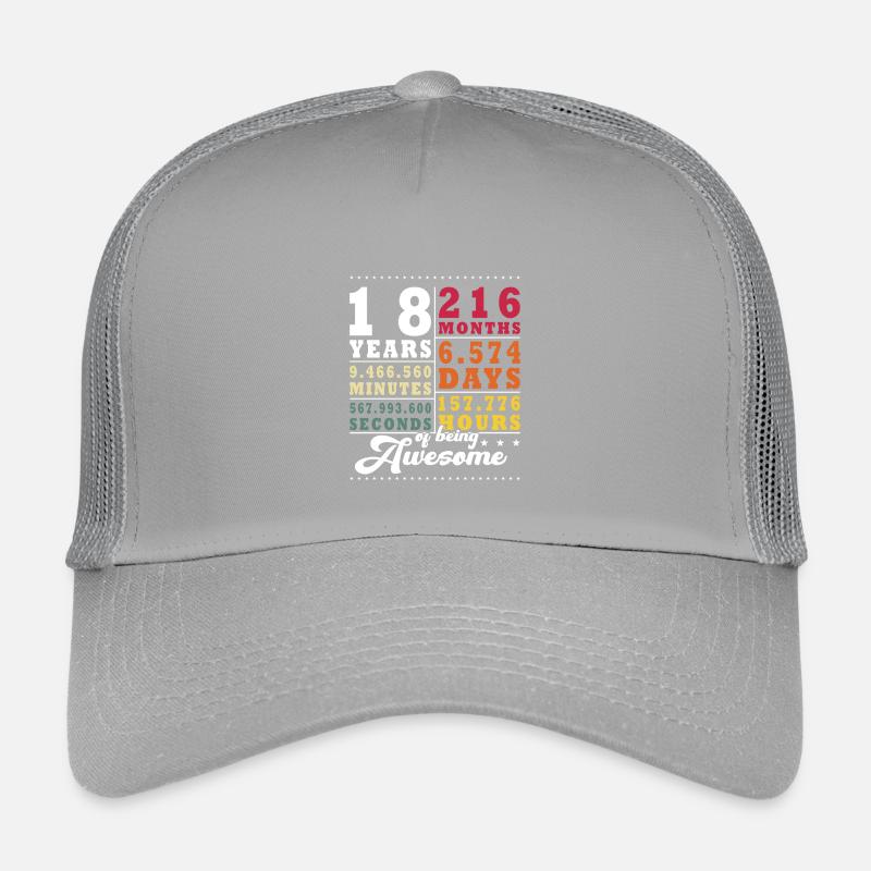 18 ans 216 mois 6574 jours Casquette trucker enfant