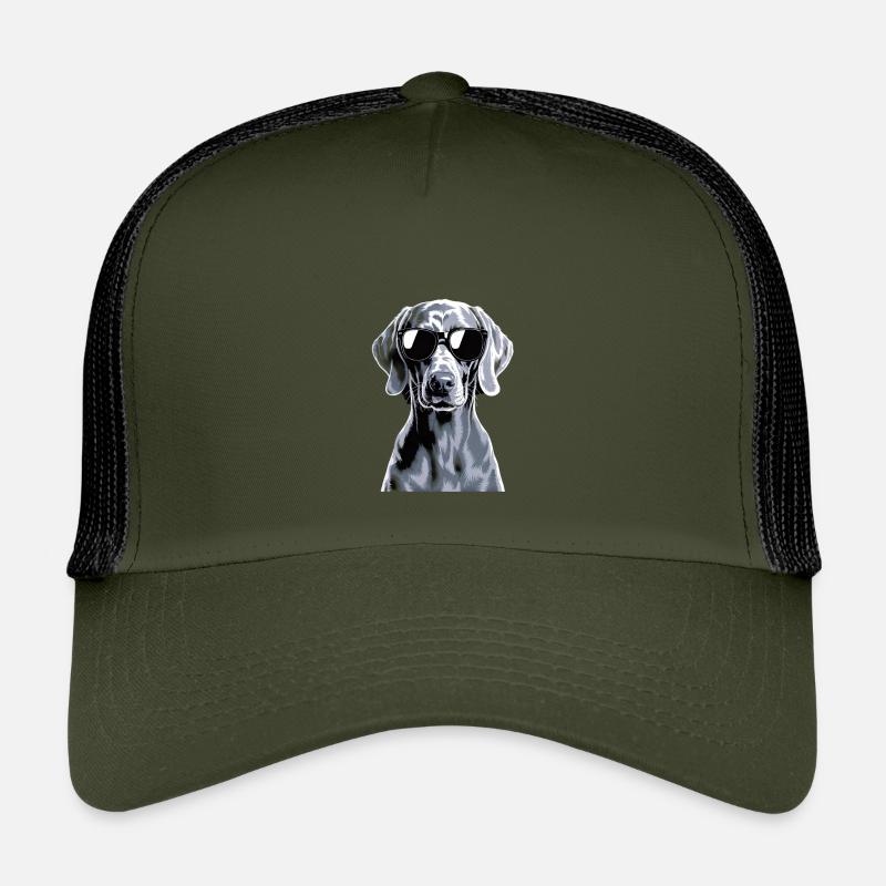 Weimaraner - Kinder Trucker-Cap - Olive/Schwarz