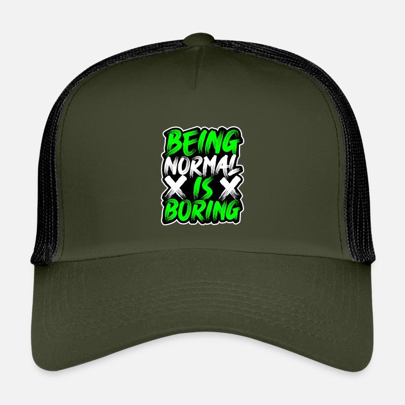 being-normal-is-boring - Kids’ Trucker Cap - olive/black