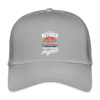 Ruhestand 2026 Lustige Ruhestandsgrafik Frauen Männer - Kinder Trucker-Cap - Hellgrau - Vorne