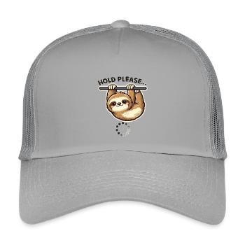 Faultier Halte Bitte Motiv - Kinder Trucker-Cap - Hellgrau - Vorne