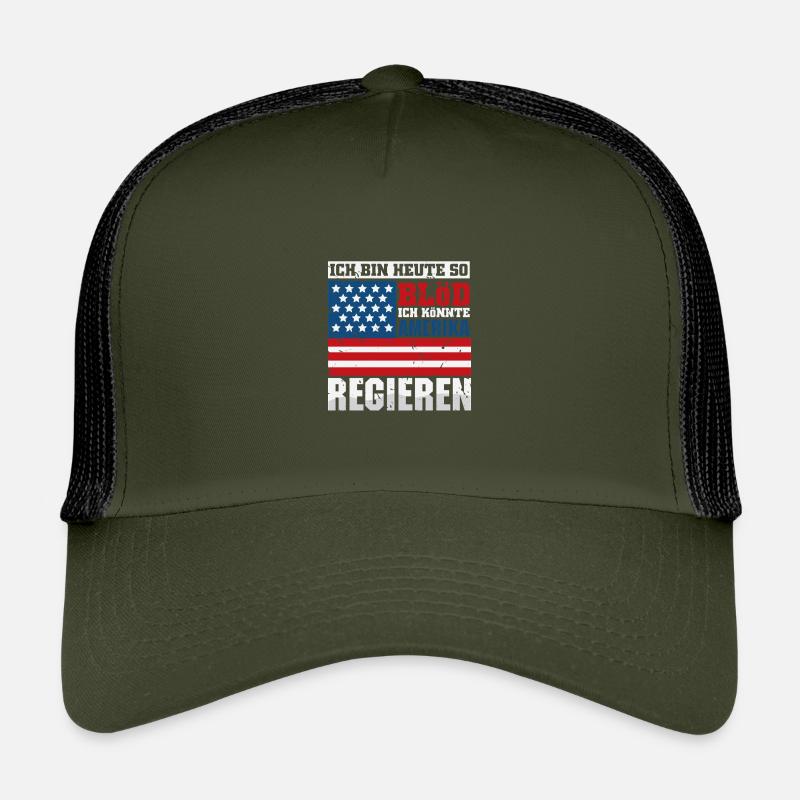 Ich bin heute so blöd ich könnte Amerika regieren - Kinder Trucker-Cap - Olive/Schwarz
