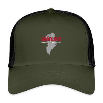 Grönland nicht zum Verkauf - Kinder Trucker-Cap - Olive/Schwarz - Vorne